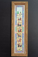 QUADRETTO ETNICO DIPINTO A MANO CON INSERTI  - ARTIGIANATO CENTIMETRI 49 X 14