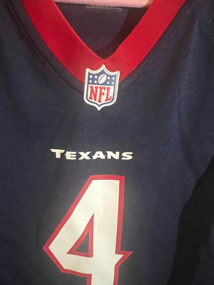Camiseta Nike On-Field Deshaun Watson #4 Houston Texans NFL Azul Marino Juvenil Niñas L Nueva con Etiquetas Foto 4 de 4