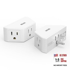 Small Electric Outlet Adapter, Multi Plug Wall Outlet Extender, 3 Prong 2 Pack