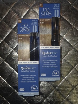 No Gray Quick Fix Wand Instantly Hair Covers Gray Roots #7N LIGHT BROWN Lot Of 2