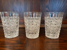 3 cane tumblers  American Brilliant cut glass Libbey Hawkes Hoare era