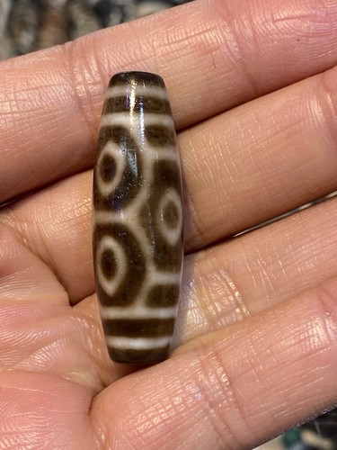 Energy Tibetan Old Agate 6 Dragon Eye Kingdom Totem dZi Bead - Picture 8 of 11