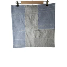 AMBER LEWIS x LOLOI Gwyneth Denim and Sky Patchwork EURO Pillow Shams 20" Set/2