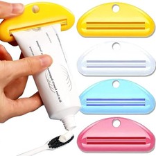 5X Plastic Tube Squeezer Toothpaste Dispenser Holder Rolling Bathroom Extract