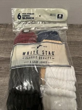 White Stag Women’s Fashion Slouch Socks Six Pairs Size 9 to 11 New In Package