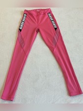 GUESS Vibrant Pink Athleisure Yoga Pants Mesh Thigh Taping - Size S