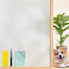 Niviy Frosted Glass Window Privacy Film with Free Installation Tools Static C...