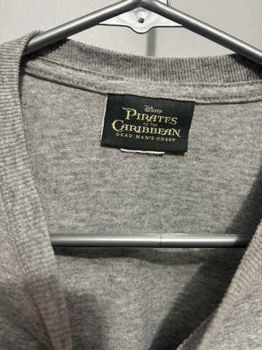 Disney Pirates Of The Caribbean Kids Gray Long Sleeve Graphic Tee Size 8/10 - Picture 2 of 4