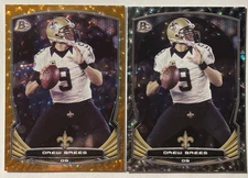 2014 Bowman DREW BREES Orange Ice #35 39/50 + Silver Ice #35 SAINTS HOFER