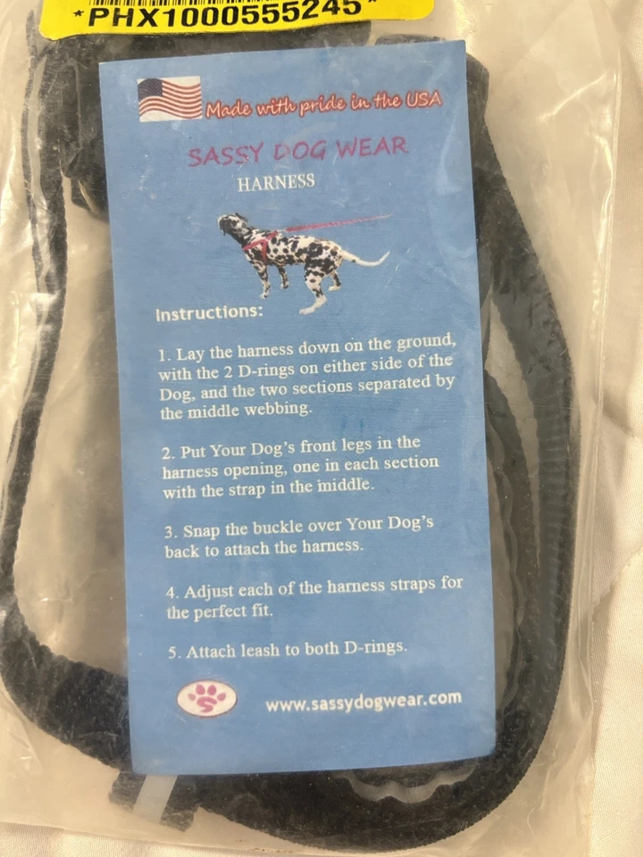 Small reflective black dog harness 5/8 of an inch wide adjustable 15 to 22 - Image 4 of 4