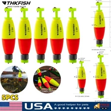 5PCS Fishing Bobbers Weighted Fishing Floats EVA Foam Snap-On Spring Floats Fly 