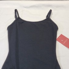 Capezio Classic Camisole Leotard Black Adjustable Straps Scoop Front/Back SZ MC