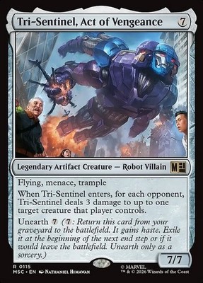 *MtG: TRI-SENTINEL, ACT OF VENGEANCE - Commander Marvel Super Heroes Rare*