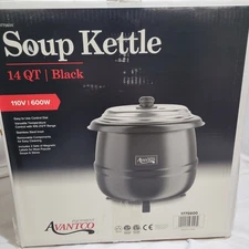  Soup Kettle Warmer Commercial Restaurant Avantco 14 Qt Black Electric Food