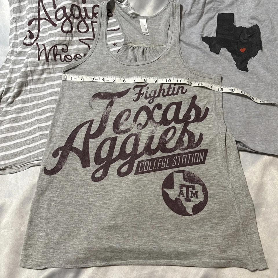Lot of 3 Texas A&M Aggie Tanks Size S-M, Gray - Image 3 of 4