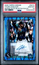 2025 Topps Chrome Tyler Locklear #RA-TL Blue RayWave Refractor/150 PSA 10 (RC)