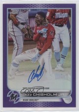 2022 Topps Chrome Veteran Purple Refractor 20/250 Jazz Chisholm Jr Auto 03wt
