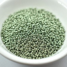 8 grams - 15/0 Miyuki Seed Beads - Duracoat Galvanized Sea Green No. 4215