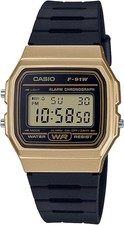 CASIO F-91WM-9AJH Classic Digital Watch Metallic Gold Case Japan New