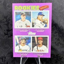 Topps Heritage Quad Rookies Purple Border #390 Montgomery Freeland Acosta Guzman