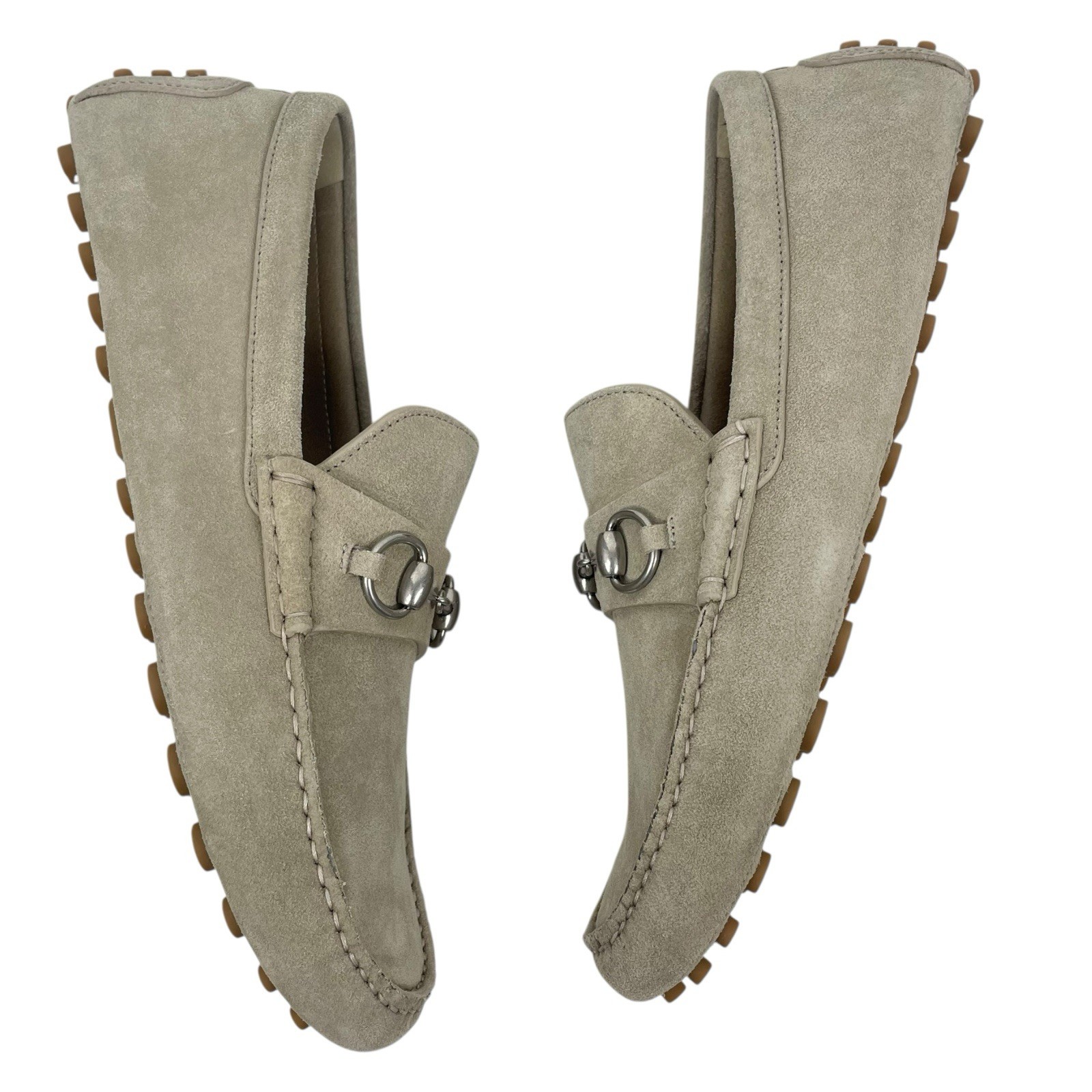 Gucci Horsebit Suede Driver Loafers Moccasin Oatmeal Beige Men Size 8 US 8.5 thumbnail 8