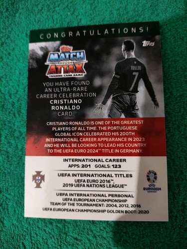 Cristiano Ronaldo The Siuuu Celebration Euro 2024 Topps Match Attax - Zdjęcie 2 z 2