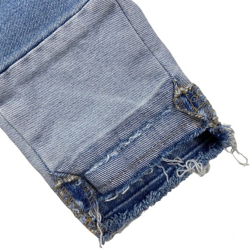 Kancan Distressed Frayed Hem Jeans Mid Rise Skinny Folded Denim Womens Sz 5/26 - Bild 9 von 11