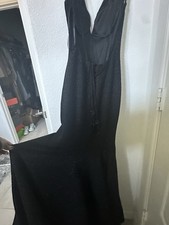 Black Glitter Mermaid Formal Dress V Neck Strappy Sleeveless Long Women