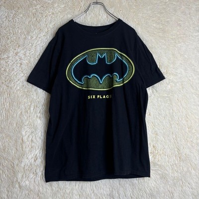DC COMICS SIX FLAGS Batman Neon Graphic Tee L Black Park Collab Limited