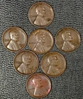 Lot of 7 Semi Key  Lincoln Cents, Good to XF, see description
