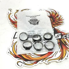 NOS Genuine Harley 1999-2006 Touring 6pc Black Hose Clamps 10249