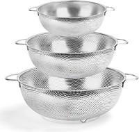 Edelstahl KüChensieb 3Er Set Mikroperforiert Mit Griff 16-28Cm SpüLmaschinenfest