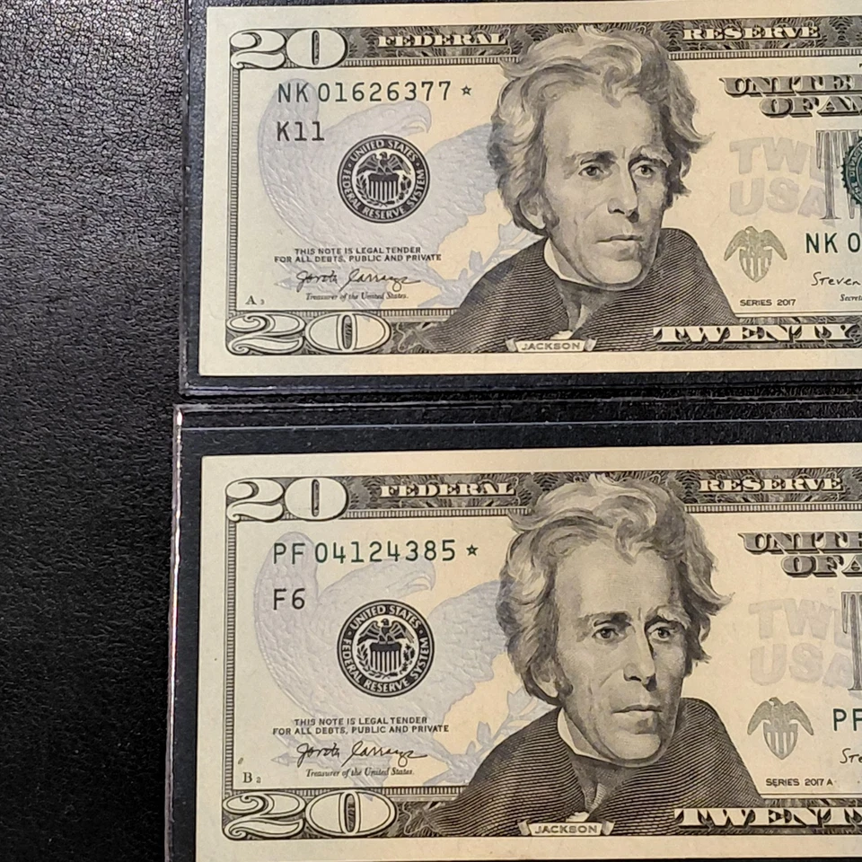 2017 A/2017 ($20)  *STAR* Notes.  Fed Res Note - Dallas & Atlanta ( Verv Nice) - Image 3 of 4