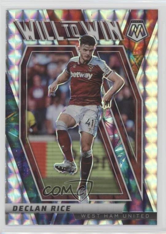 2021-22 Panini Mosaic Premier League Will to Win Prizm Declan Rice #9 2u6