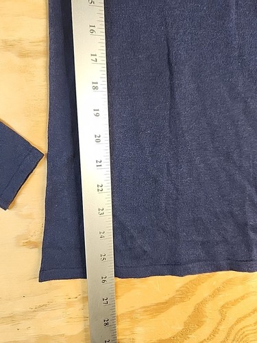American Vintage Blue Long Sleeve Cashmere & Cotton T-shirt Womens Small - Picture 4 of 7