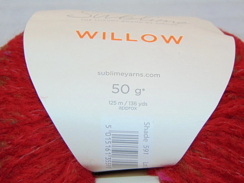 Sublime Willow Yarn Merino Wool 1 Skein Red - Image 2 of 3