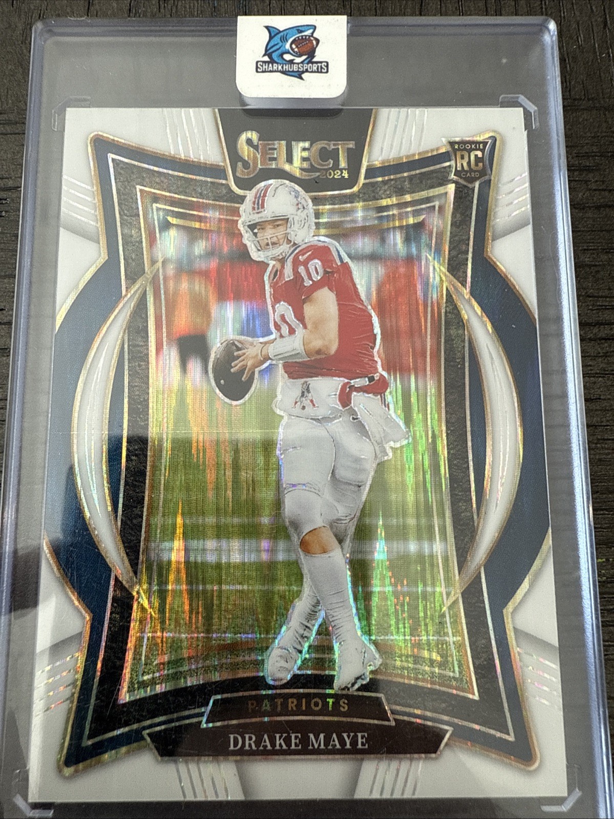 2024 Panini Select Concourse Level Drake Maye #218 White Shock Prizm /199 (RC)