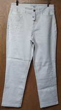 Brooks Brothers Jean NWT Womens Sz 10 White Tonal Embroidered Straight Fit Denim