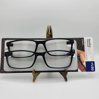  Foster Grant Readers w/Comfort-Flex Temples, +1.50 Mag.   2PK   BRAND NEW  