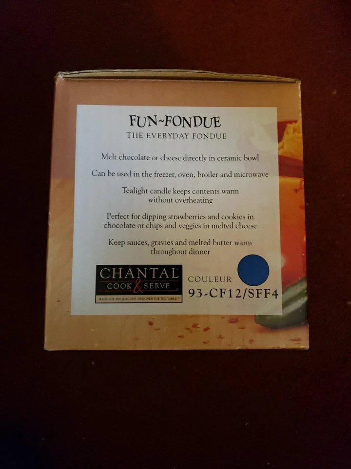 Chantal The Fun-Fondue Tealight Calentador Para Mantequilla, Queso, Chocolate Nuevo En Caja Foto 3 de 4
