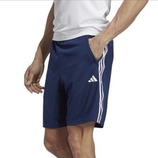 Adidas Men's Train Essentials 3-Stripes Training Shorts Size Large Blue IB8246