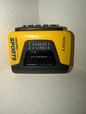 Sony Walkman Sports WM-AF59 AM/FM Auto Reverse Cassette Player Yellow Tested