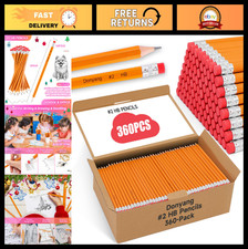 360 Pack Pre-Sharpened 2 Pencils Bulk - Perfect for School, Office, Art Drawi
