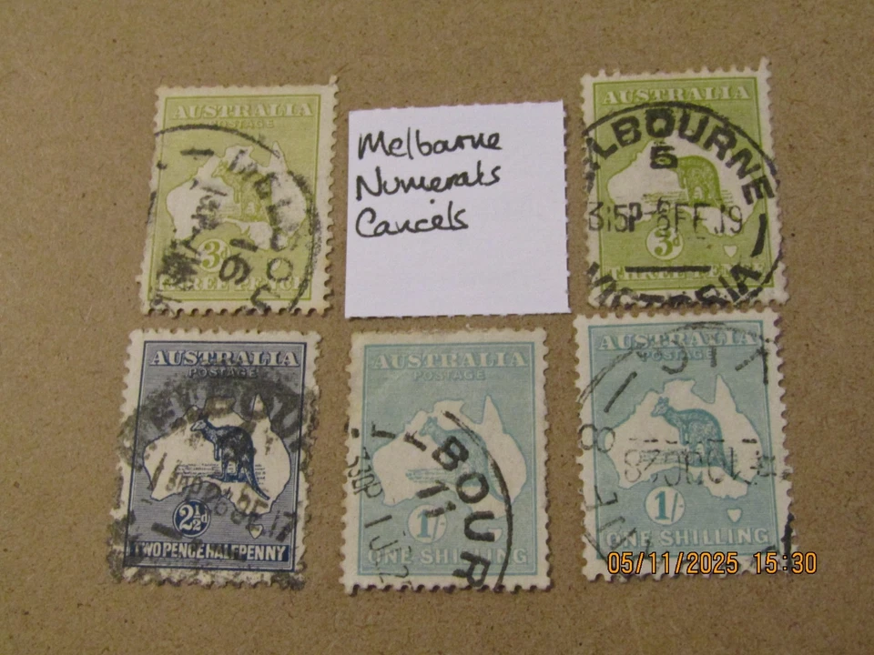 AUSTRALIA KANGAROOS LOT VARIOUS PMKS/DATES & WMKS MELBOURNE NUMERALS POST PMKS - Image 2 of 3