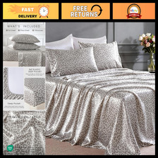 Luxury Satin Bed Sheets Set - 4 Piece Full Size Soft Silky Bedding, Deep Pocket