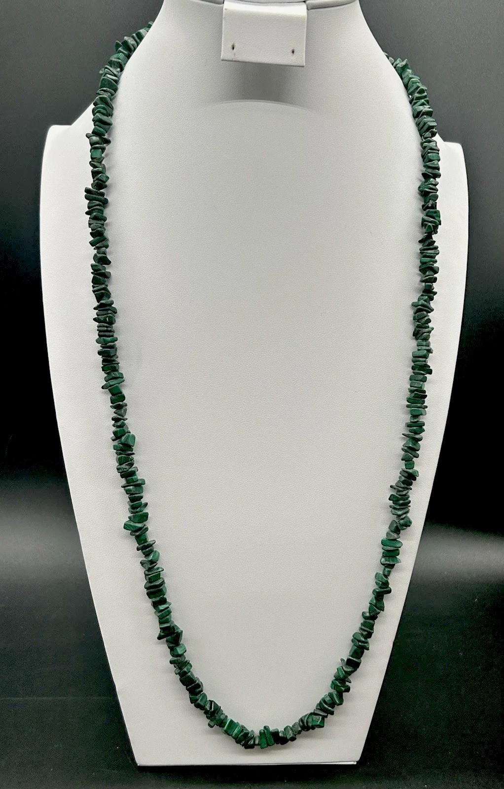 Polished Malachite Nugget Statement Necklace 36” … - image 2