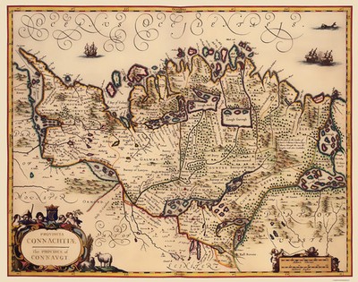 Historic Map - Connacht Province Ireland - Jansson 1642 - Vintage Wall Art