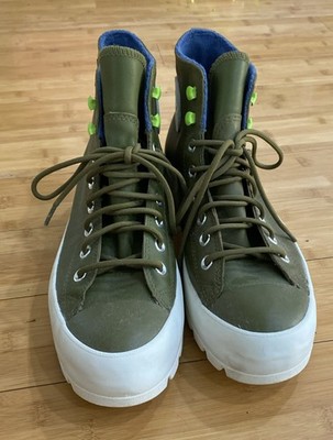 Converse Women 10.5 Chuck Taylor All Star Hi Top Lugged GoreTex Leather Green