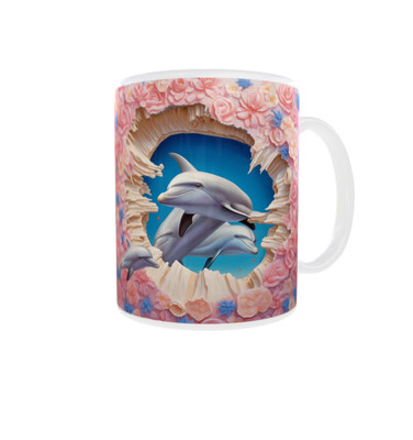 Becher 300ml Sammlung 3D v11 Delphine Blumen