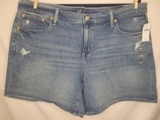 NWTS - Gap Women  s 18 / 34 Blue Denim Jean Shorts 5" Short Mid Rise ETH T